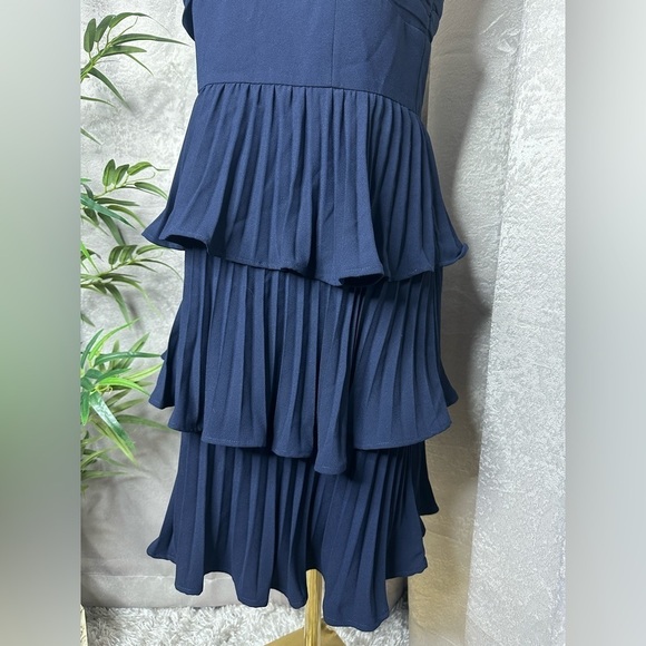 NWT Gianni Bini Danica Tiered Ruffle Sweetheart Dress in Navy Sz 8 - Picture 7 of 14